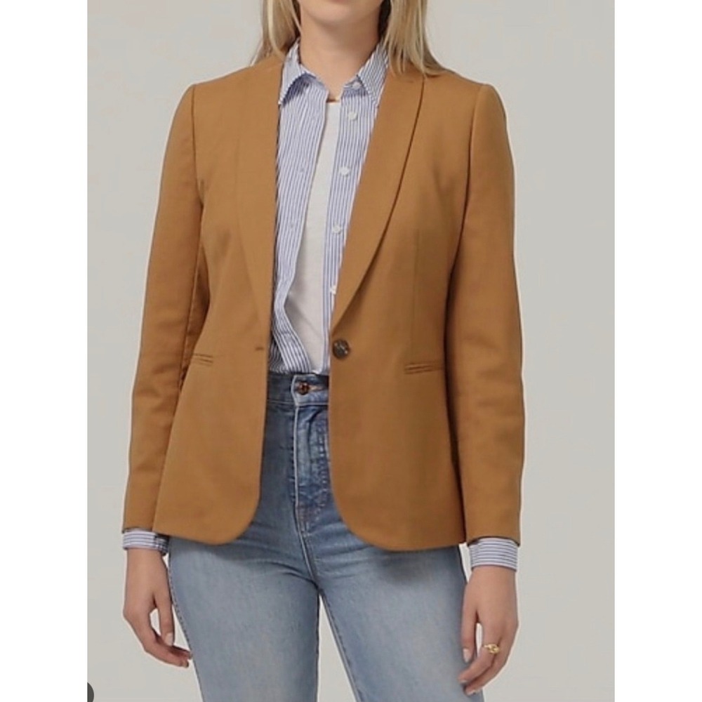 J. Crew Parke Blazer in Camel Wool Blend Collar - 4